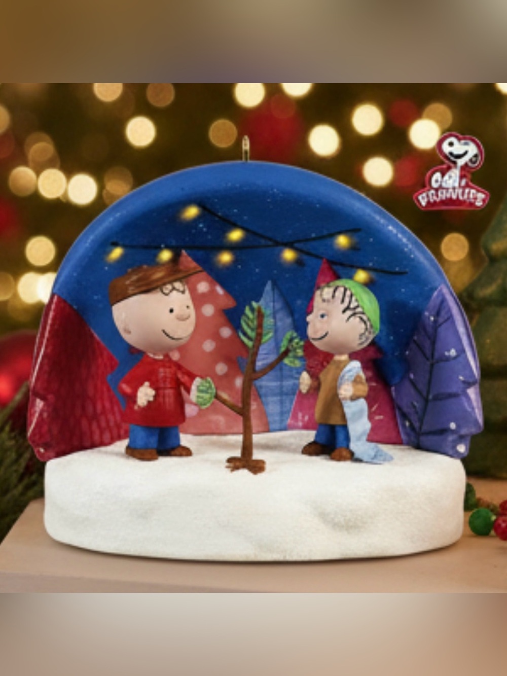 Vintage 2009 Hallmark Peanuts Charlie Brown & Linus Just the Right Tree Ornament